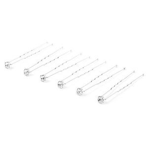 🌬️ Silver Rhinestone Hair Pins - 6 Pack